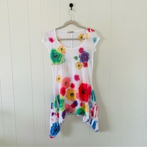 Yahada Multicolor Floral Short Sleeve Tee